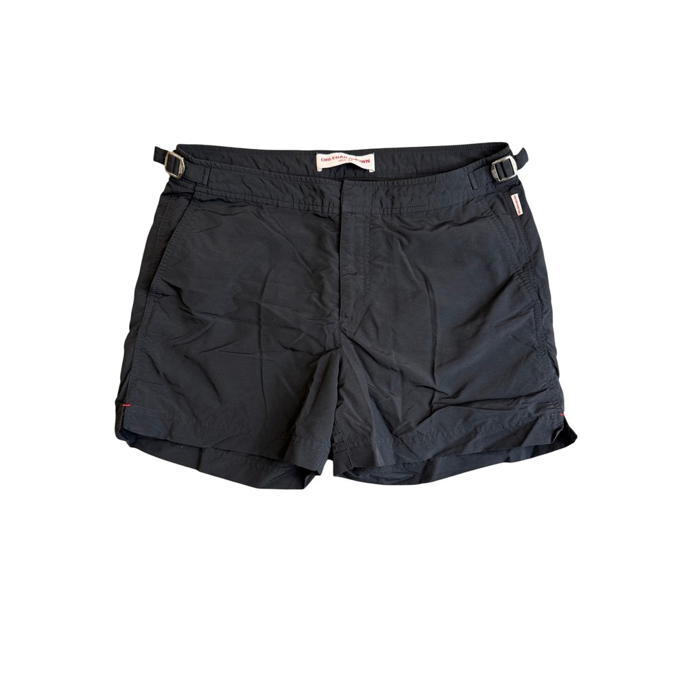 Orlebar Brown Setter Swim Shorts Mens 32 Black Adjustable Bulldog Style Luxury